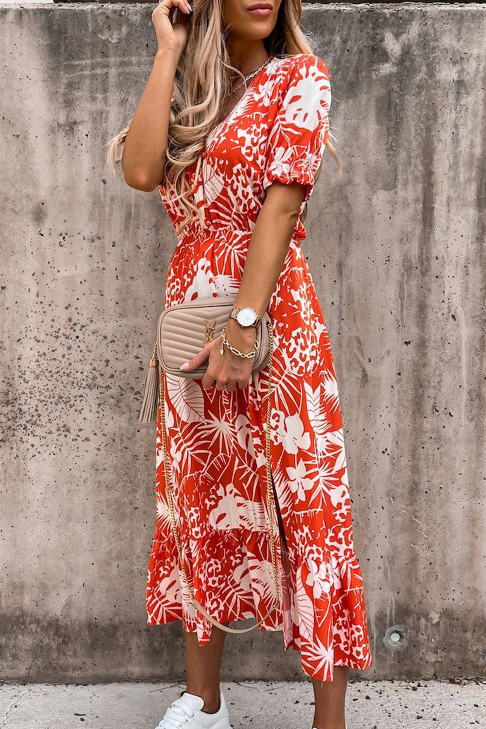 Elance™ | Floral V-Neck Maxi Dress