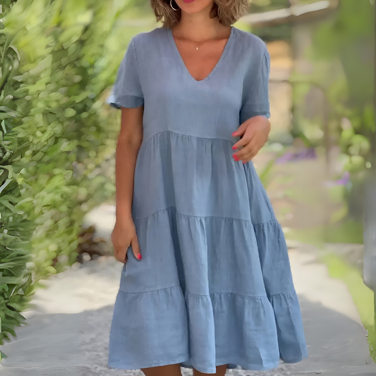 Elance™ | V-Neck Flowing Dress