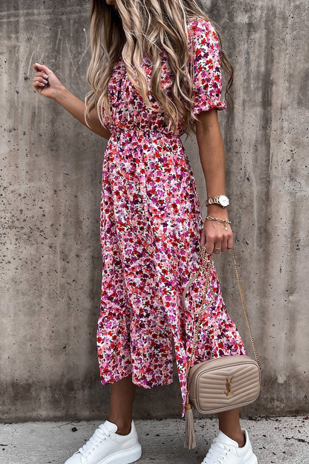 Elance™ | Floral V-Neck Maxi Dress