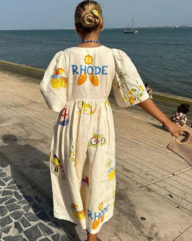 Elance™ | Imprimée Lin Robe