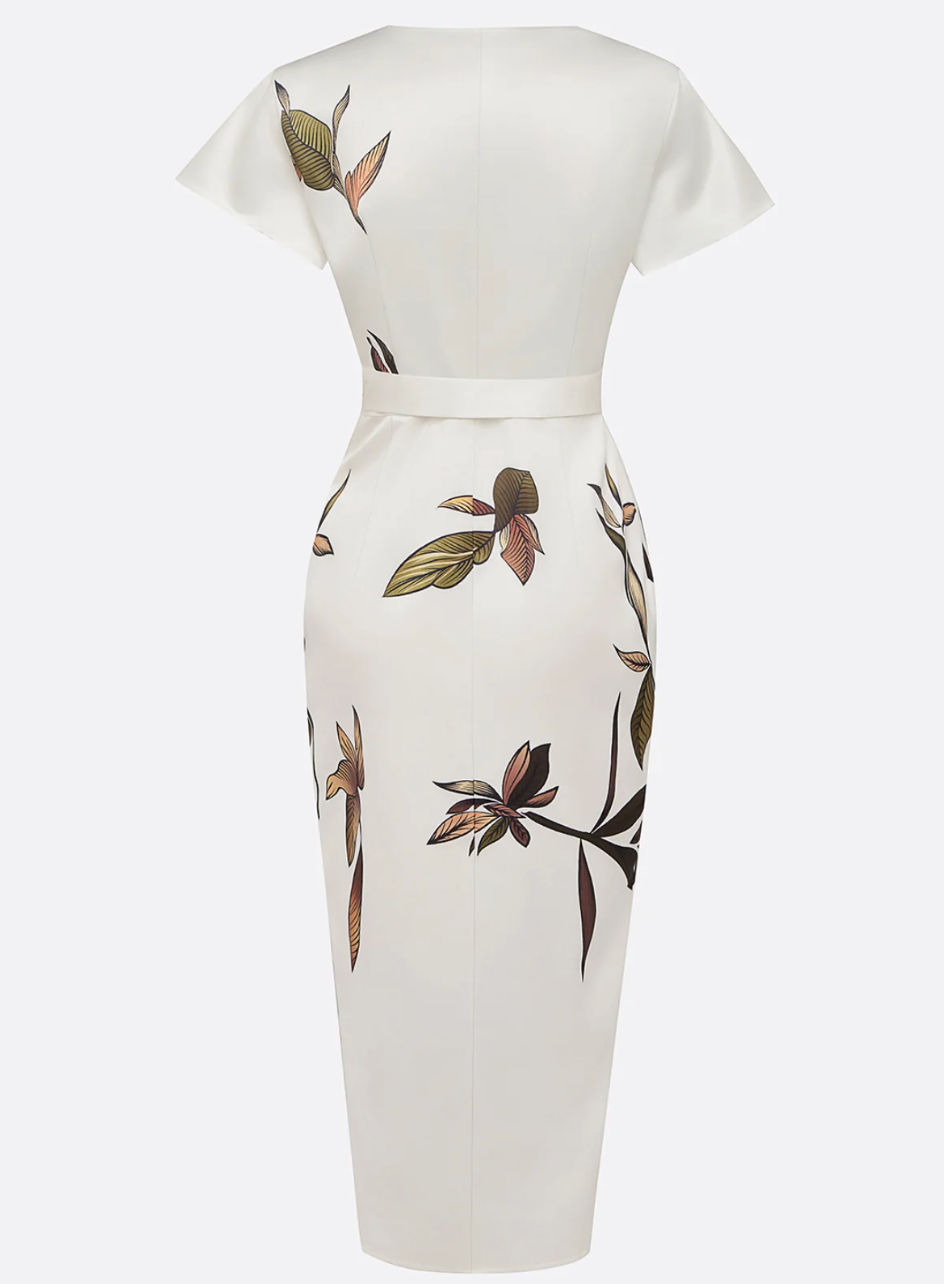 Elance™ | Élégante Robe Midi Blanche